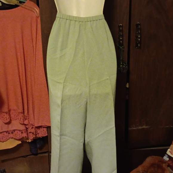 EILEEN FISHER LIGHT BLUE SILK GORGETTE PANTS PETITE MEDIUM - Picture 3 of 7